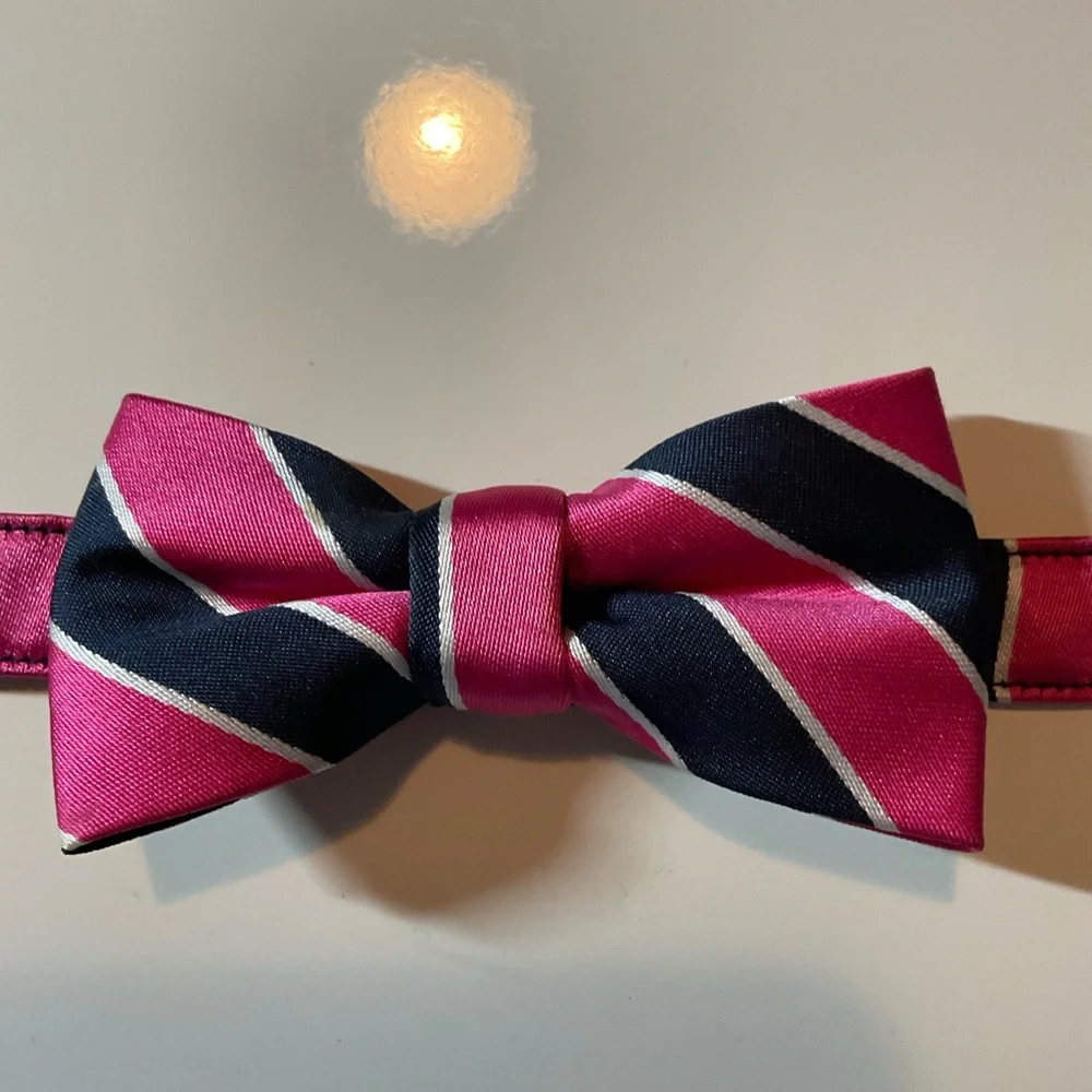 Gymboree Pink and Blue Striped Bow Tie Size 0-24 Months